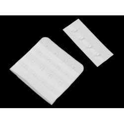 Przedłużka / zapięcie / haftki czterorzędowe szerokość 70 mm - White (1 Para)