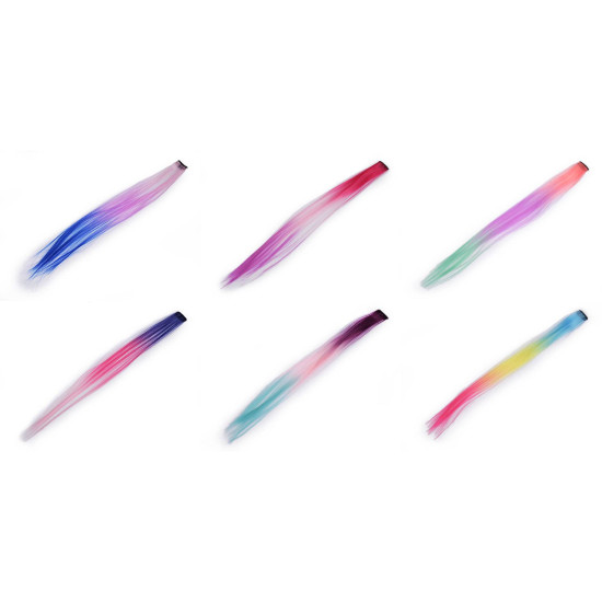 Hair strands / hair extensions with clip-in comb - Violet (1 Piece) Hair strands / hair extensions with clip-in comb - Violet (1 Piece)