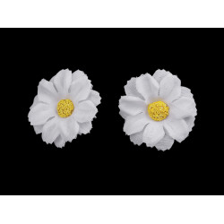 Bocciolo di fiore artificiale, dimensioni: ø 3,5 cm - Bianco (12 Pezzi)