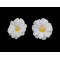 Bouton de fleur artificiel, ø 3,5 cm - Blanc (12 Pièces)