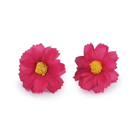 Artificial flower head ø3.5 cm - Pink (12 Pieces)