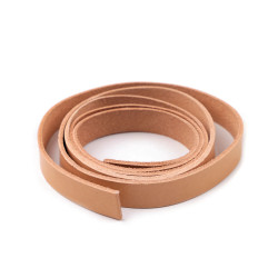 Leather handbag strap / bag handles - semi-finished product, width 15 mm - Natural medium (1 Piece)