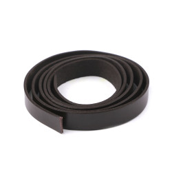 Leather handbag strap / bag handles - semi-finished product, width 15 mm - Brown (1 Piece)