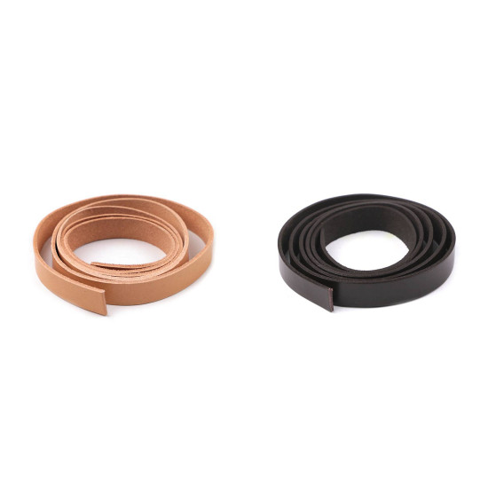 Leather handbag strap / bag handles - semi-finished product, width 15 mm - Natural medium (1 Piece)