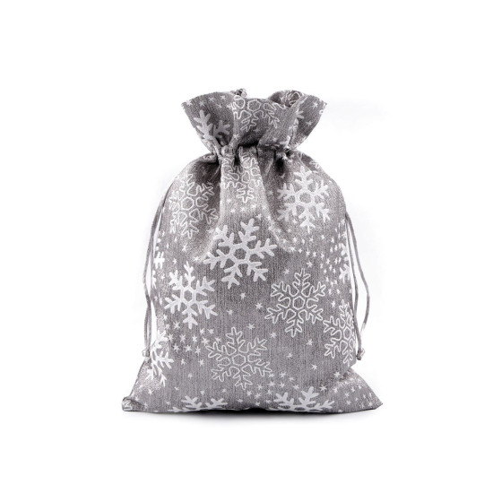 Sac cadeau de noël flocons de neige en brocart, 20 x 30 cm - Noir-argent (1 Pièce) Sac cadeau de noël flocons de neige en brocart, 20 x 30 cm - Noir-argent (1 Pièce)