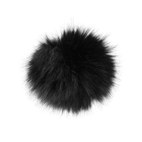 Kožešinová bambule s poutkem ø11 cm - Modrá pařížská (18 Kusy) Kožešinová bambule s poutkem ø11 cm - Modrá pařížská (18 Kusy)