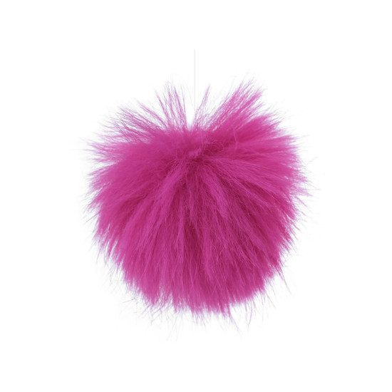 Fur pom pom with loop ø8 cm - Blue dark (18 Pieces) Fur pom pom with loop ø8 cm - Blue dark (18 Pieces)