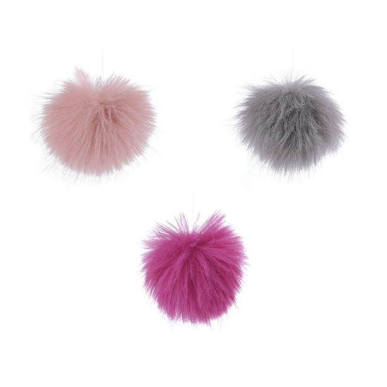 Fur pom pom with loop ø8 cm - Blue dark (18 Pieces) Fur pom pom with loop ø8 cm - Blue dark (18 Pieces)