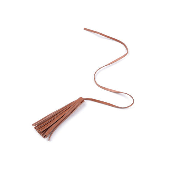Ciucuri din piele sintetica 10 cm - Maro coniac (1 Bucată) Ciucuri din piele sintetica 10 cm - Maro coniac (1 Bucată)
