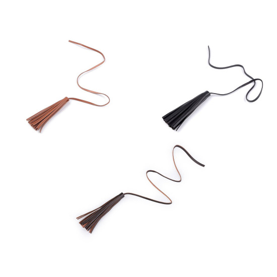 Ciucuri din piele sintetica 10 cm - Maro coniac (1 Bucată) Ciucuri din piele sintetica 10 cm - Maro coniac (1 Bucată)