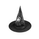 Carnival witch hat - spider web, skull, bat, pumpkin, witch - Black (3 Pieces) Carnival witch hat - spider web, skull, bat, pumpkin, witch - Black (3 Pieces)