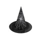 Carnival witch hat - spider web, skull, bat, pumpkin, witch - Black (3 Pieces) Carnival witch hat - spider web, skull, bat, pumpkin, witch - Black (3 Pieces)