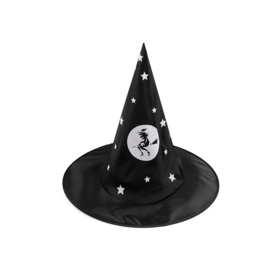 Carnival witch hat - spider web, skull, bat, pumpkin, witch - Black (3 Pieces) Carnival witch hat - spider web, skull, bat, pumpkin, witch - Black (3 Pieces)