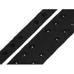 Body kapocs dupla - patentos szalag szélessége 42 mm - Fekete (1 Méter)