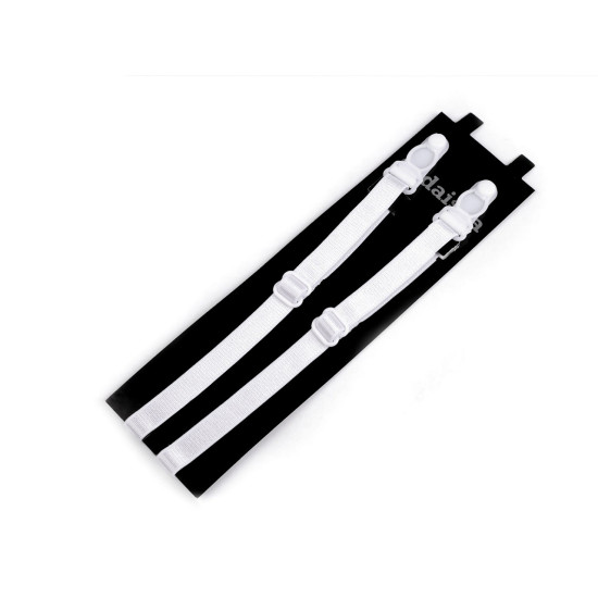 Adjustable elastic straps with clips for making garter suspenders - Red (48 Pairs)
