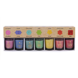 Scented chakra candle in glass, set of 7 pcs - Mix (7 Pieces)
