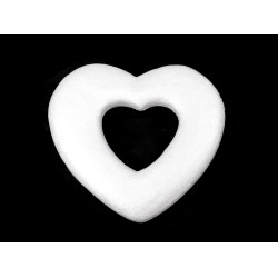 Serce styropianowe 25x24 cm - White (1 Sztuka)