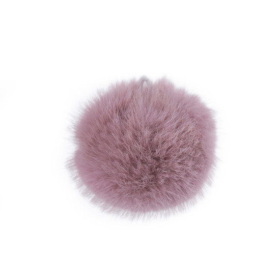 Fur pom pom with loop ø6 cm - Vintage pink light (1 Piece) Fur pom pom with loop ø6 cm - Vintage pink light (1 Piece)