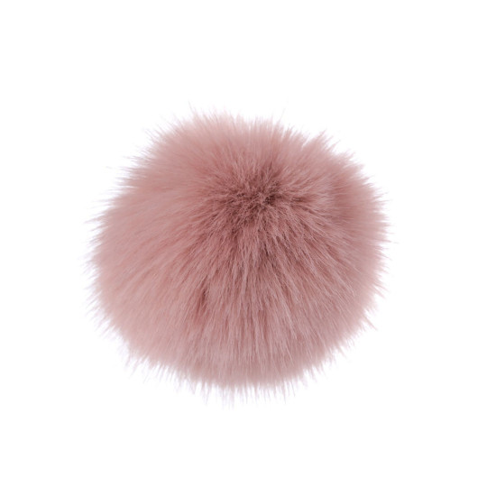 Fur pom pom with loop ø12 cm and 14 cm - Light brown (1 Piece) Fur pom pom with loop ø12 cm and 14 cm - Light brown (1 Piece)