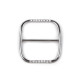 Buckle slider with rhinestones, pulling hole 40 mm - Nickel (2 Pieces) Buckle slider with rhinestones, pulling hole 40 mm - Nickel (2 Pieces)