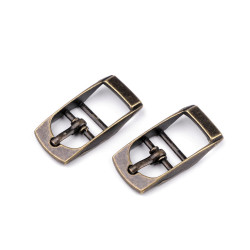 Metal buckle, pulling hole 12 mm - Vintage brass (4 Pieces)