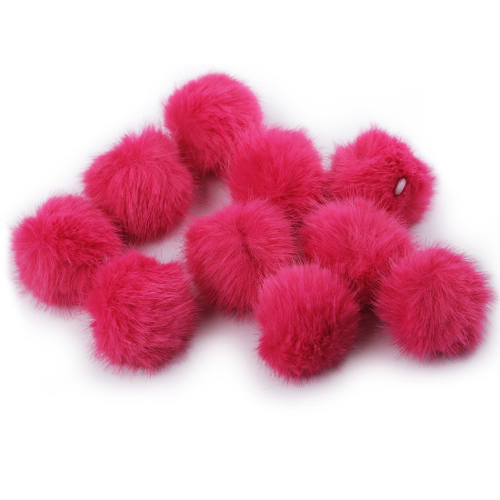 Fur pom pom with loop ø4.5 cm - Powder (50 Pieces) Fur pom pom with loop ø4.5 cm - Powder (50 Pieces)
