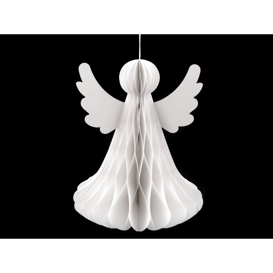 Paper folding angel for hanging 32 cm - White (1 Piece) Paper folding angel for hanging 32 cm - White (1 Piece)