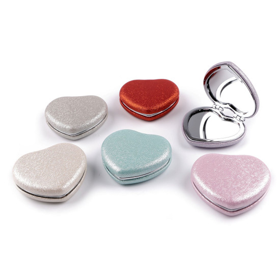 Cosmetic mirror heart, metallic - Silver light (1 Piece) Cosmetic mirror heart, metallic - Silver light (1 Piece)