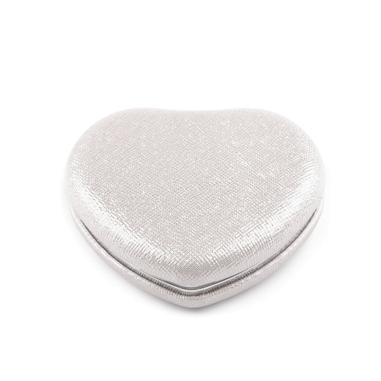 Cosmetic mirror heart, metallic - Silver light (1 Piece) Cosmetic mirror heart, metallic - Silver light (1 Piece)