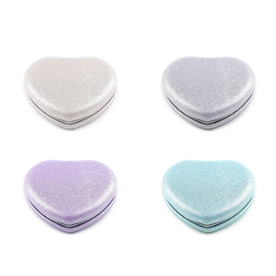Cosmetic mirror heart, metallic - Silver light (1 Piece) Cosmetic mirror heart, metallic - Silver light (1 Piece)