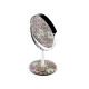 Cosmetic table mirror with rhinestones, mandala - Darksalmon (1 Piece) Cosmetic table mirror with rhinestones, mandala - Darksalmon (1 Piece)