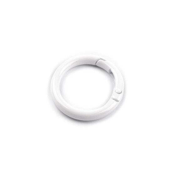 Spring o rings, round spring clips / keyrings, painted ø25 mm - White (5 Pieces) Spring o rings, round spring clips / keyrings, painted ø25 mm - White (5 Pieces)