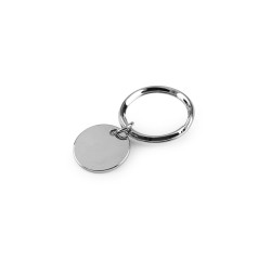 Key ring  with pendant ø20 mm - Nickel (10 Pieces)