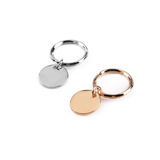 Key ring  with pendant ø20 mm - Gold classic (1 Piece)