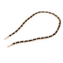 Cinturino in eco pelle, con catena e moschettoni, larghezza: 2 cm - Nero (1 Pezzo)