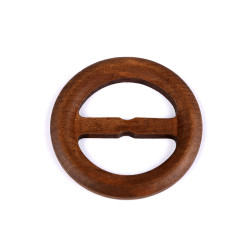 Wooden clip / buckle for clothes and macrame, ø60 mm, pulling hole 40 mm - Brown (1 Piece)