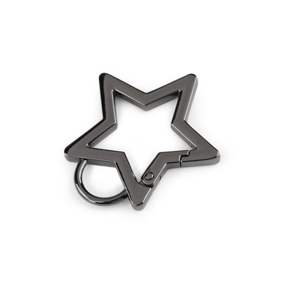 Karabińczyk metalowy gwiazda, otwór do przewlekania 12 mm - Różowozłota (5 Sztuki) Karabińczyk metalowy gwiazda, otwór do przewlekania 12 mm - Różowozłota (5 Sztuki)