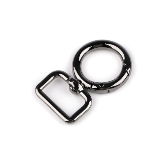 Karabińczyk metalowy z krętlikiem z otworem do przewlekania 19 mm - Nikiel (5 Sztuki) Karabińczyk metalowy z krętlikiem z otworem do przewlekania 19 mm - Nikiel (5 Sztuki)