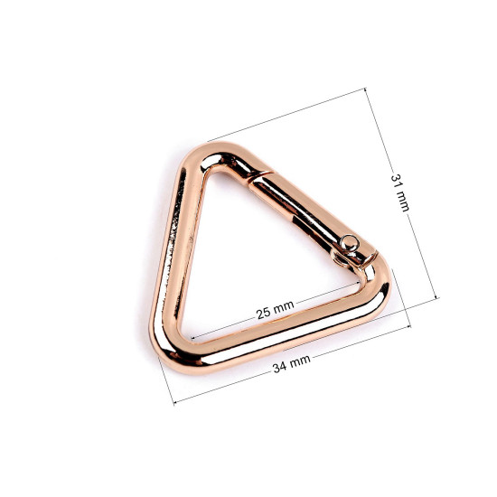 Triangle carabiner snap hook, 25 mm - Black nickel (10 Pieces)