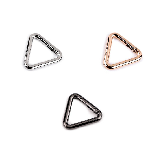 Triangle carabiner snap hook, 25 mm - Black nickel (10 Pieces)
