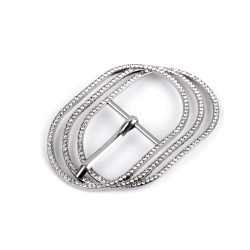 Design belt buckle with rhinestones, pulling hole 25 mm - Crystal (2 Pieces)