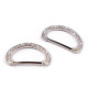 Design buckle with rhinestones, pulling hole 30 mm - Crystal (2 Pieces) Design buckle with rhinestones, pulling hole 30 mm - Crystal (2 Pieces)