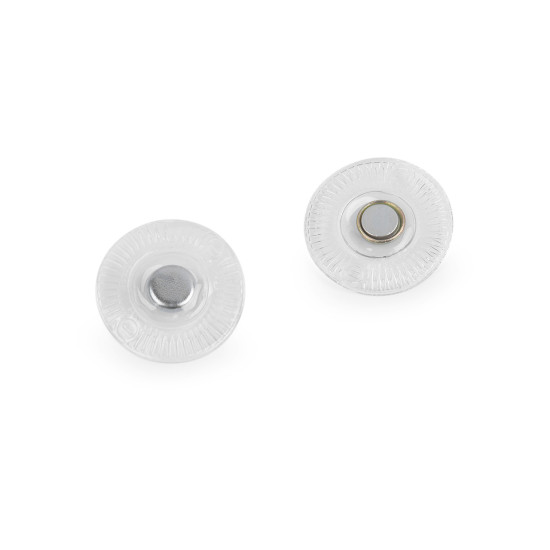 Invisible / hidden magnetic fasteners to sew on ø8 mm - Transparent (10 Pairs) Invisible / hidden magnetic fasteners to sew on ø8 mm - Transparent (10 Pairs)