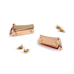 Handbag / purse strap buckle - Pink gold (1 Pair)