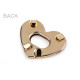 Zapięcie do torby serce 32x26 mm - Różowozłota (1 Zestaw)