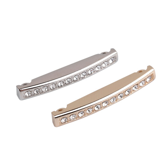 Design ornament with rhinestones to sew-on - Pink gold (9 Pieces)