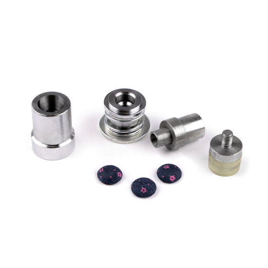 Hand press dies mold set for self-cover buttons on a baseball cap - Nickel (2 Sets) Hand press dies mold set for self-cover buttons on a baseball cap - Nickel (2 Sets)