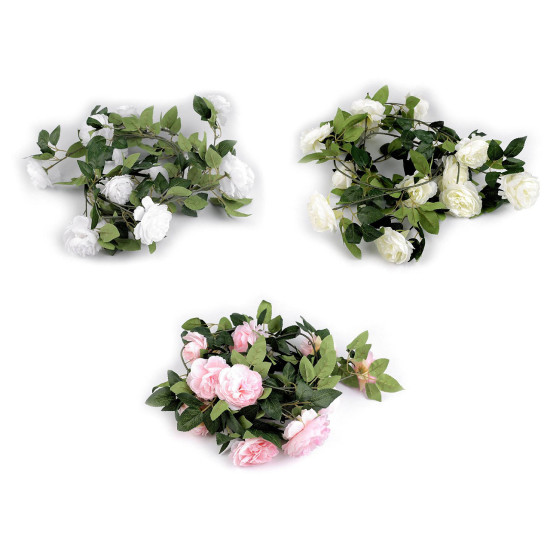 Artificial flower garland, rose - Cream lightest (3 Pieces) Artificial flower garland, rose - Cream lightest (3 Pieces)