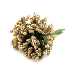 Metallic artificial pistils / stamen picks - Gold (1 Bunch)