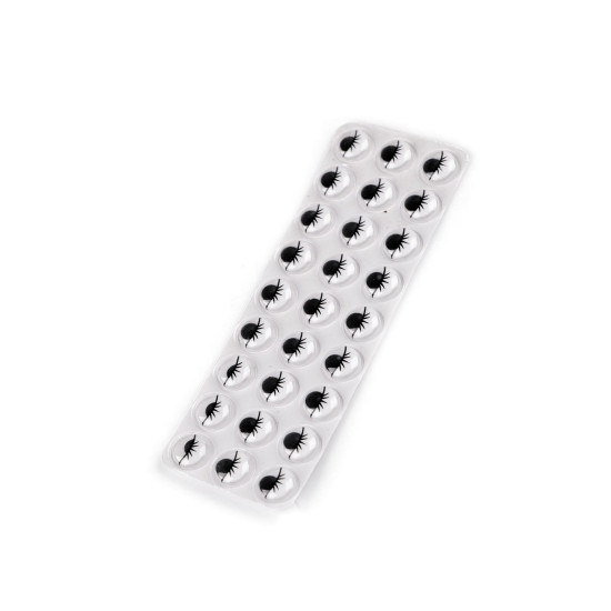 Self-adhesive wiggle eyes with eyelashes ø10 and 12 mm - Black (1 Card) Self-adhesive wiggle eyes with eyelashes ø10 and 12 mm - Black (1 Card)